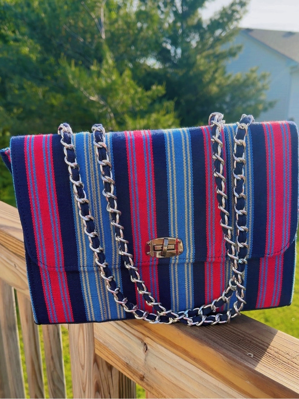 Handmade African Handwoven Chain Shoulder Bag | Imported From Ghana